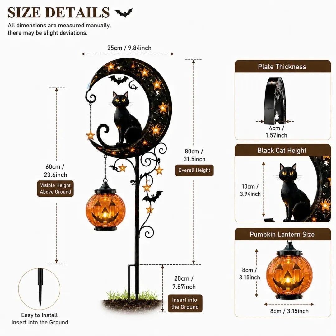 🐈⬛🌙Halloween Early Bird Special Sale 49% OFF-Pumpkin Moon Garden Stake Light🎃
