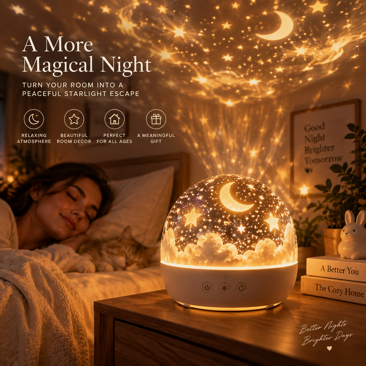 Lunara™ Starry Sky Ambient Lamp Turn Your Room Into A Magical Nighttime Escape